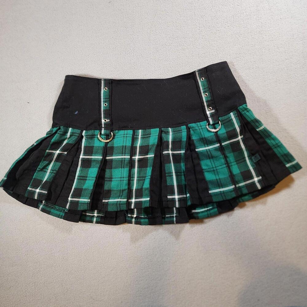 Tripp NYC Y2K Size Medium plaid pleated skirt green black